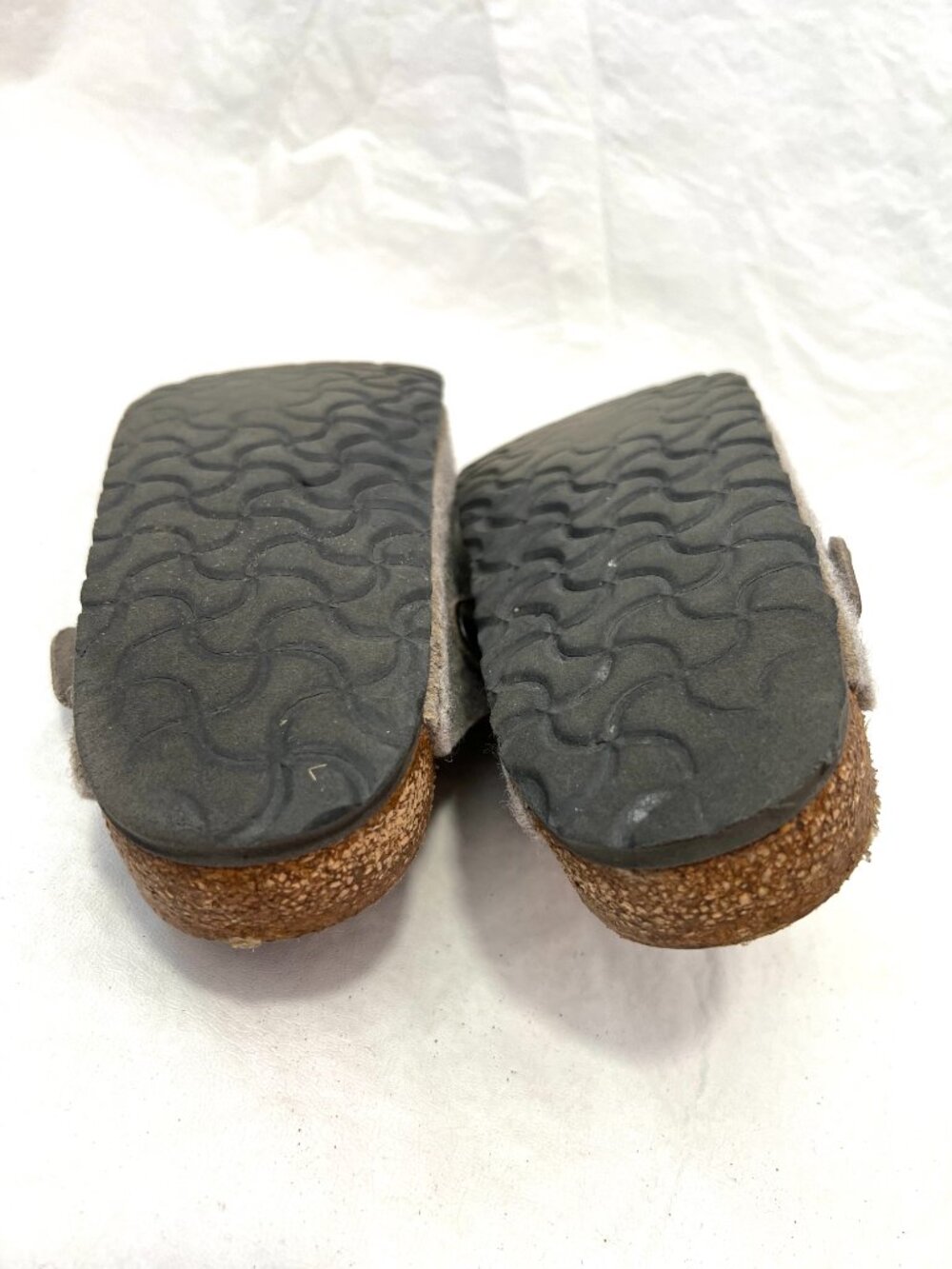 Birkenstock clogs Boston 37 6 6.5 womens gray taupe felted wool slip on shoes - Picture 9 of 11